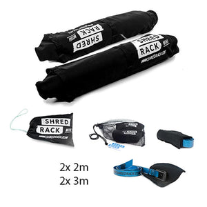 Dachträger ShredRack Mini Dachgepäckträger ShredRack 4 x beschichtete Spanngurte mit Kratzschutz 